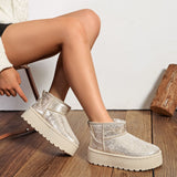 BOTTINES FOURRÉES PLATEFORME GOLD