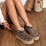 BOTTINES FOURRÉES PLATEFORME IMPRIMÉ ZÈBRE