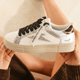 Basket femme argentée à lacets - Sandrine - Casualmode.fr