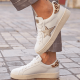 Basket femme étoile dorée à lacets - Delphina - Casualmode.fr