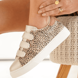 Basket femme léopard à scratch - Pamela - Casualmode.fr