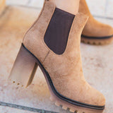 Bottines femme camel à talon - Bertille - Casualmode.fr