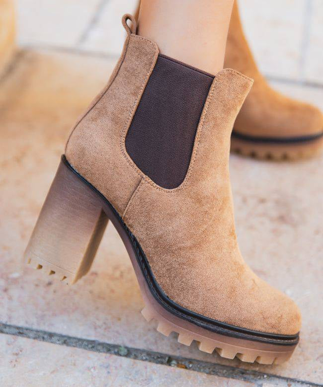 Bottines femme camel à talon - Bertille - Casualmode.fr