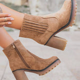 BOTTINES FEMME CAMEL À TALON - Casualmode.fr
