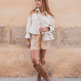 BOTTES HAUTES À TALONS CAMEL & SEMELLE CRANTÉE - Casualmode.fr
