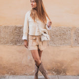 BOTTES HAUTES TAUPE À TALON BLOC - Casualmode.fr