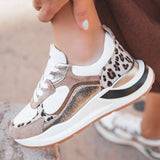 Basket femme léopard semelle épaisse - CL50 LEO - Casualmode.fr