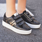 Basket femme noire à scratch - CL79 BLACK - Casualmode.fr