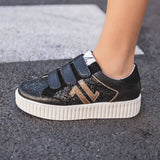 Basket femme noire à scratch - CL79 BLACK - Casualmode.fr