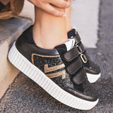 Basket femme noire à scratch - CL79 BLACK - Casualmode.fr
