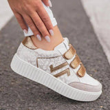 Basket femme dorée à scratch - CL79 GOLD - Casualmode.fr