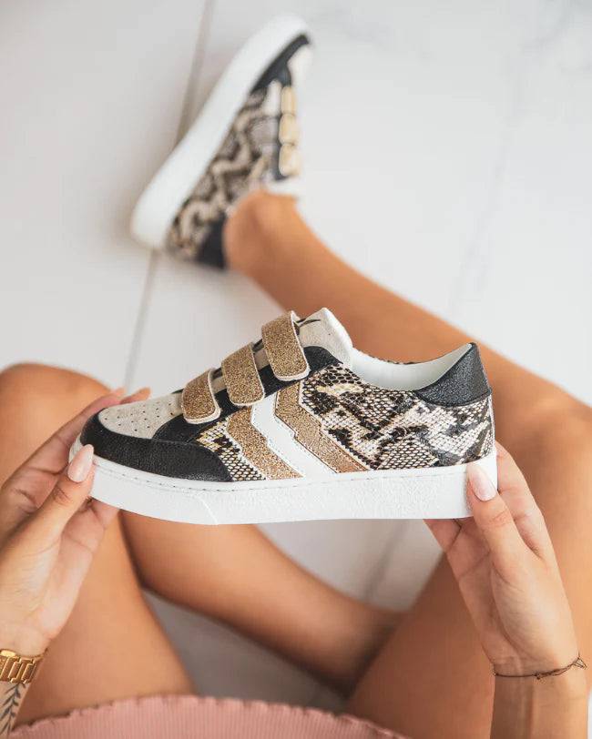 Basket femme serpent à scratch - CL13 SNAKE - Casualmode.fr