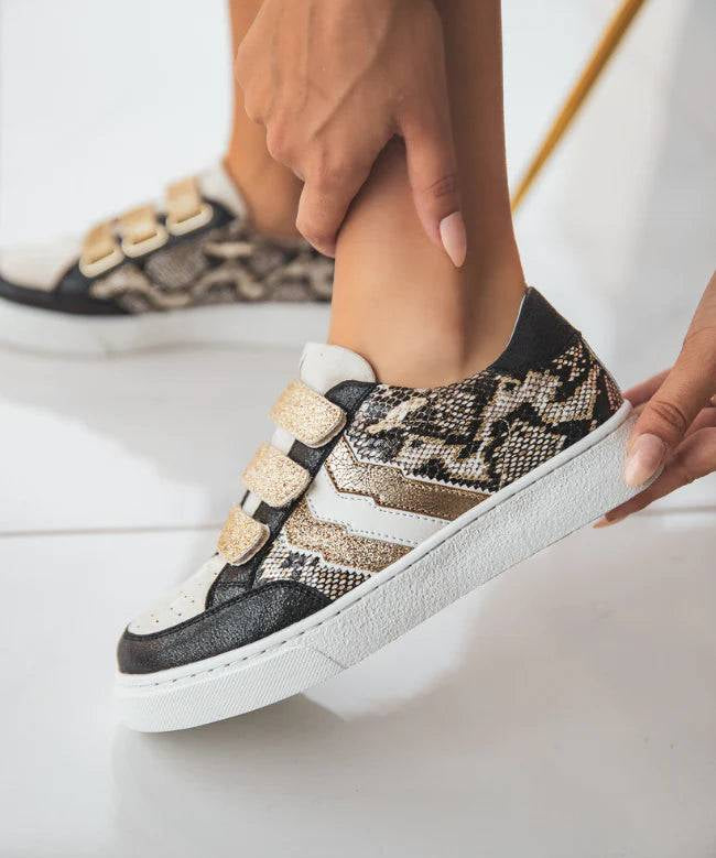 Basket femme serpent à scratch - CL13 SNAKE - Casualmode.fr