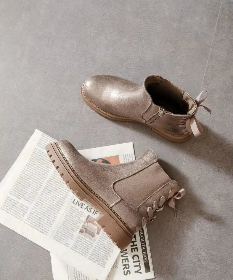 CHELSEA BOOTS BRONZE À SEMELLE CRANTÉE - Casualmode.fr