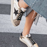 Basket femme étoile blanche à lacets - Arianna - Casualmode.fr