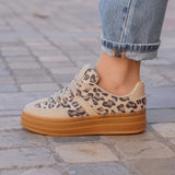 BASKETS IMPRIMÉ LÉOPARD BEIGE