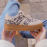 BASKETS IMPRIMÉ LÉOPARD BEIGE
