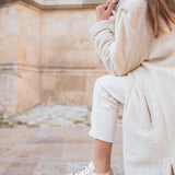 Basket femme blanche et dorée à lacets - Eliana - Casual Mode