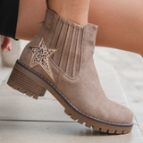 BOTTINES TAUPE AVEC ÉTOILE DÉCORATIVE