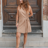 BOTTINES TAUPE À TALON ÉPAIS