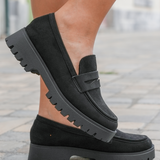 MOCASSINS NOIRS À SEMELLE ÉPAISSE