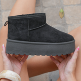 BOTTINES FOURRÉES PLATEFORME NOIRES