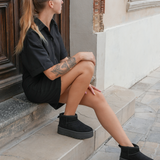 BOTTINES FOURRÉES PLATEFORME NOIRES