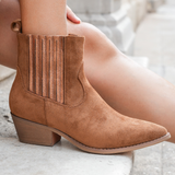 BOTTINES WESTERN CAMEL À TALON