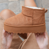 BOTTINES FOURRÉES PLATEFORME CAMEL