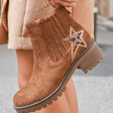 BOTTINES CAMEL AVEC ÉTOILE BRODÉE