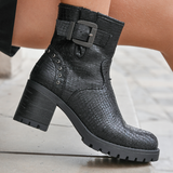 BOTTINES NOIRES EFFET CROCODILE