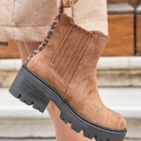 BOTTINES EN SUÉDINE CAME DÉTAIL  LÉOPARD