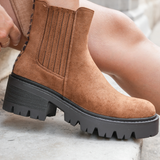 BOTTINES EN SUÉDINE CAME DÉTAIL  LÉOPARD