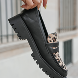 MOCASSINS IMPRIMÉ LÉOPARD À SEMELLE CRANTÉE