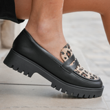 MOCASSINS IMPRIMÉ LÉOPARD À SEMELLE CRANTÉE
