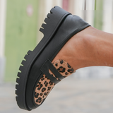 MOCASSINS IMPRIMÉ LÉOPARD À SEMELLE CRANTÉE