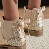 BOTTINES DORÉES GLITTER – ÉCLAT & ÉLÉGANCE - Casualmode.fr