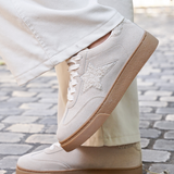 BASKETS BEIGE EN SUÉDINE AVEC ÉTOILE TEXTURÉE