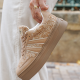 BASKETS BEIGE TEXTURÉES AVEC SEMELLE ÉPAISSE