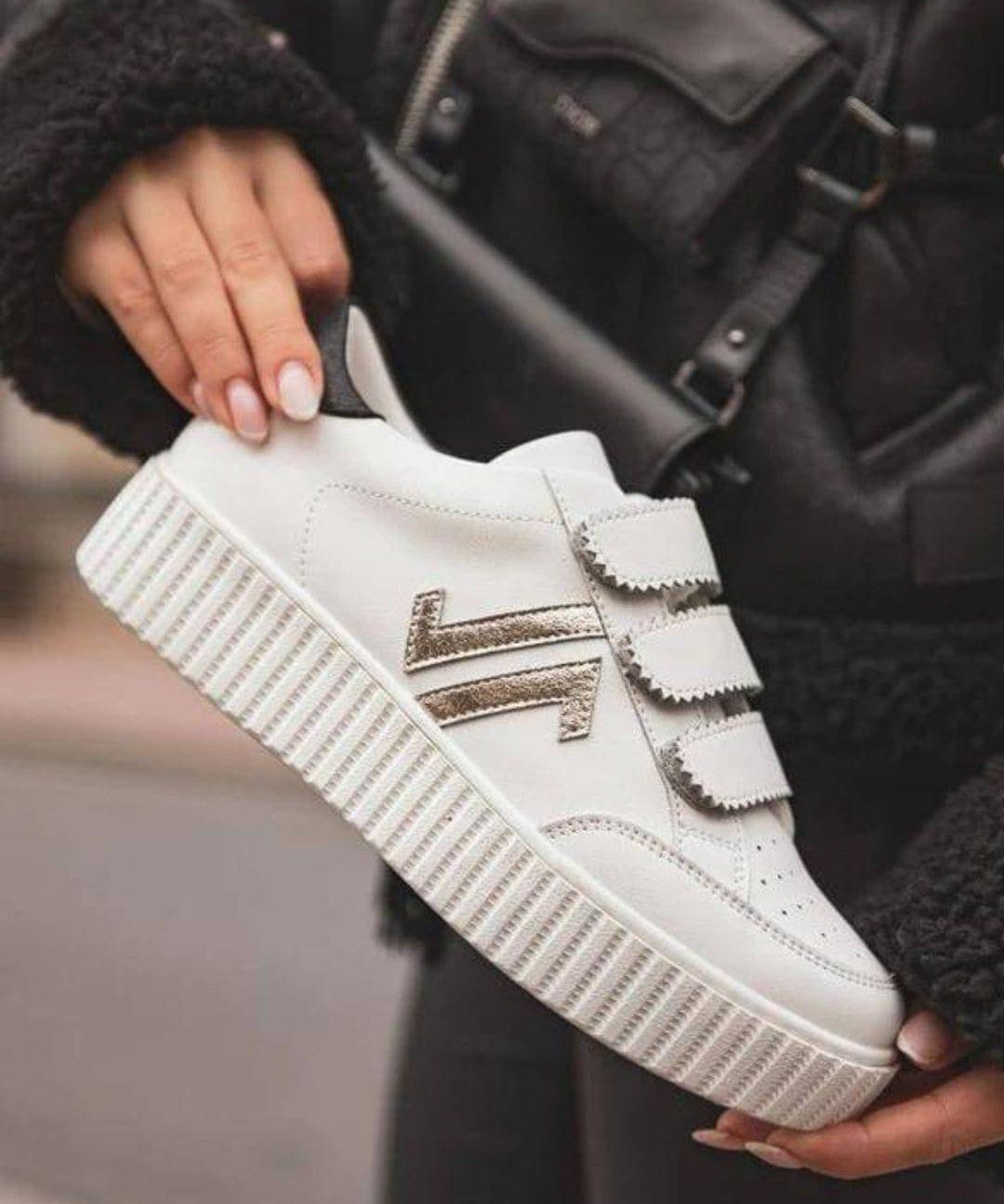 Basket femme blanche creepers à scratch - CL70 WHITE - Casualmode.fr