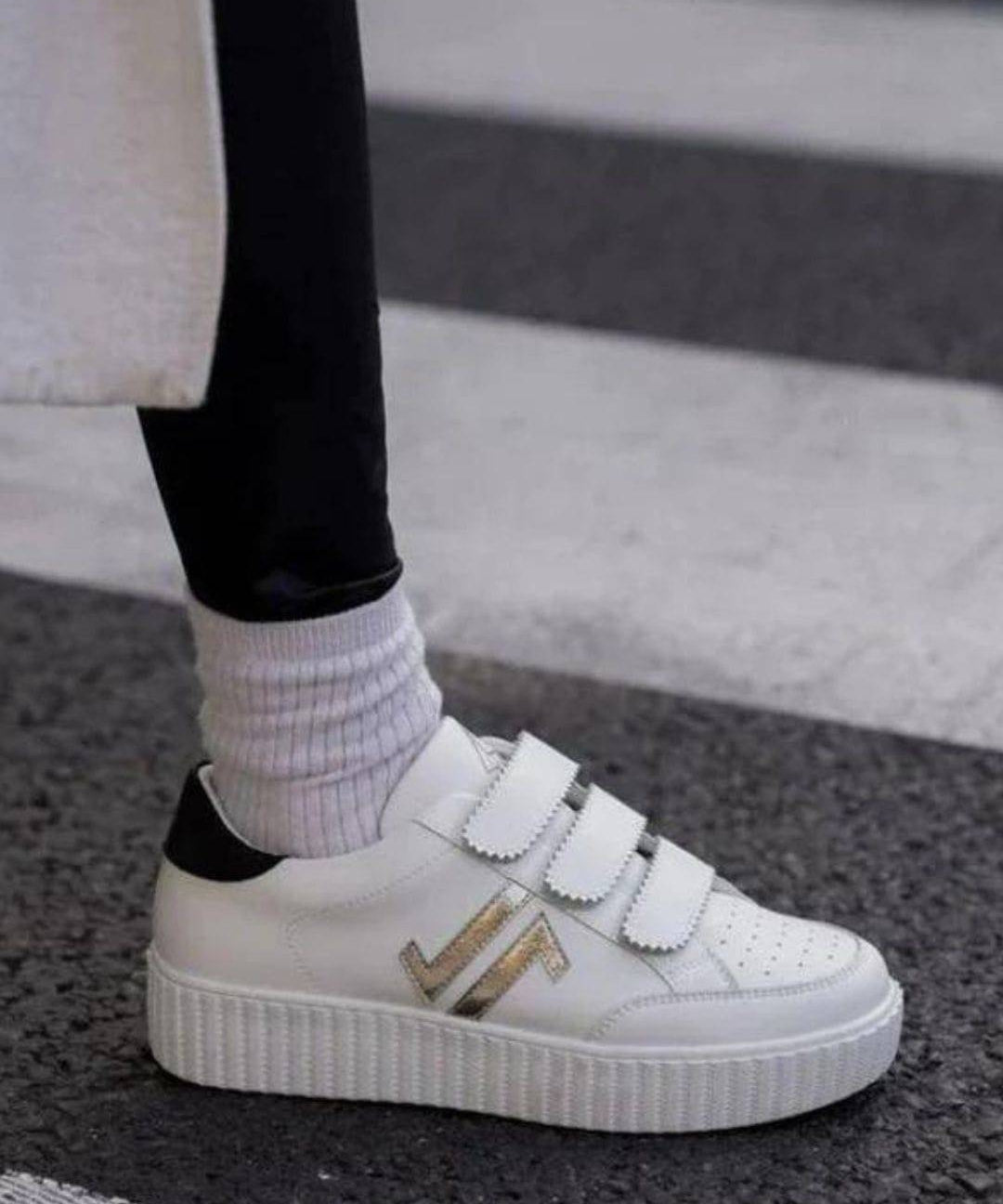 Basket femme blanche creepers à scratch - CL70 WHITE - Casualmode.fr
