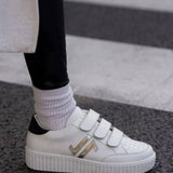 Basket femme blanche creepers à scratch - CL70 WHITE - Casualmode.fr