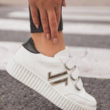 Basket femme blanche creepers à scratch - CL70 WHITE - Casualmode.fr