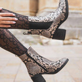 Bottines femme motif taupe à talon - Carla - Casualmode.fr