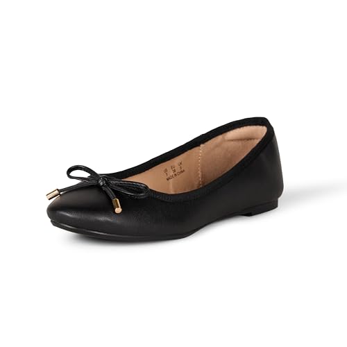 Amazon Essentials Ballerines Billie, Noir, vue de profil
