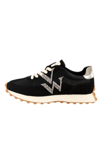 Vanessa Wu Chaussures basses flow initials, Noir, vue de profil