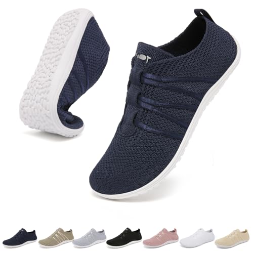 chetoria Baskets Barefoot sans Lacets, Bleu, vue de profil