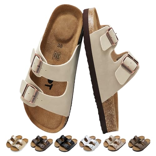 chetoria Mules Boucles Réglable, Gris, vue de profil