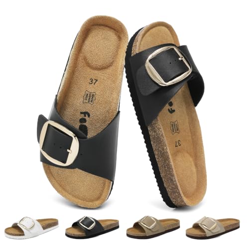 chetoria Sandales Cuir Véritable Semelle, Noir, vue de profil