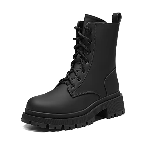 DREAM PAIRS Bottines Mi-Mollet avec Fermeture, Noir, coloris noir, vue principale